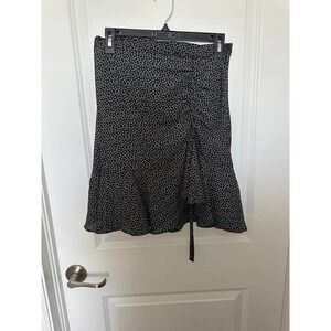 Max Studio Women's patterned Ruched Crepe Ruffle Mini Skirt